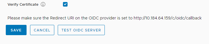 OIDC certificate verification, URI, and test